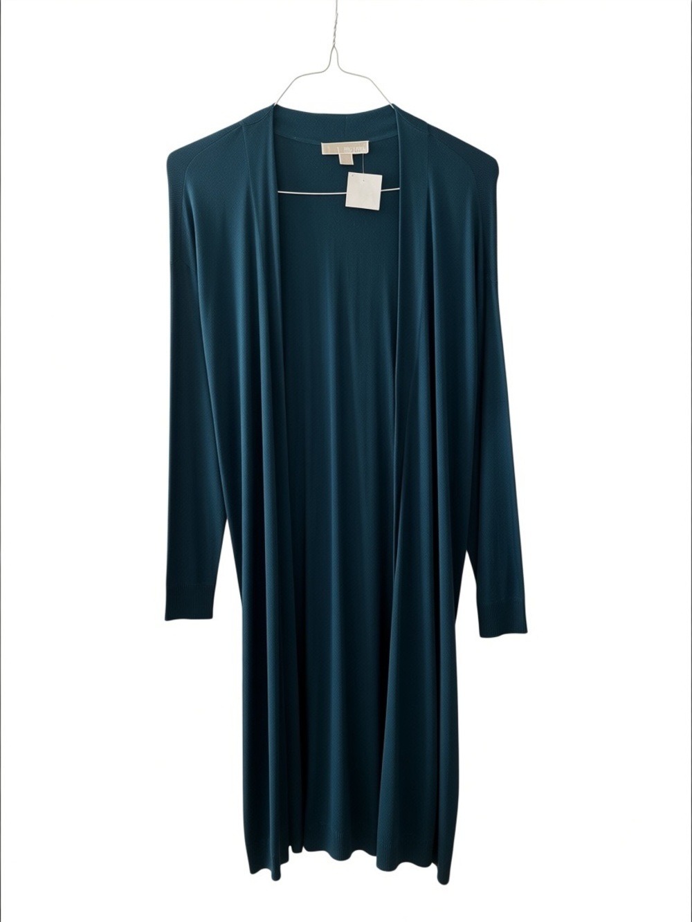 Michael Michael Kors Women's Long Lightweight Duster Cardigan Deep Teal Sz Large